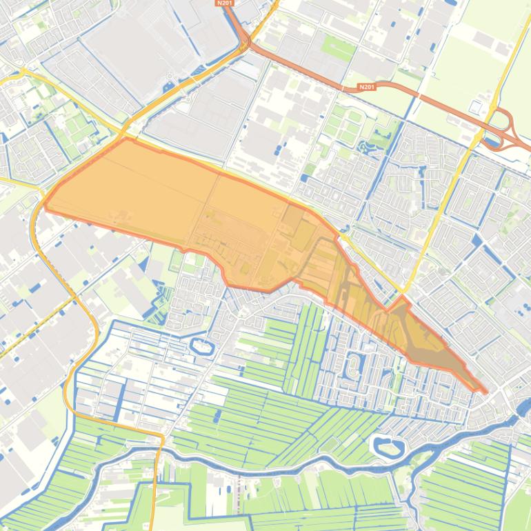 Kaart van de wijk Langs de Vuurlinie.