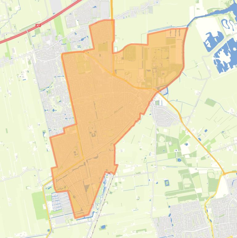 Kaart van de wijk Leek.