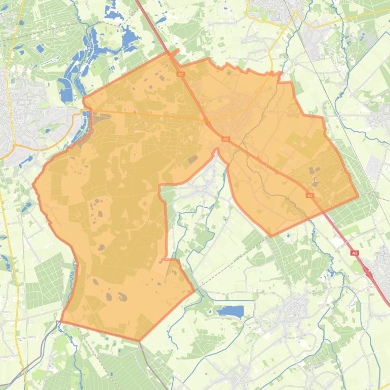 Kaart van de wijk Leende.