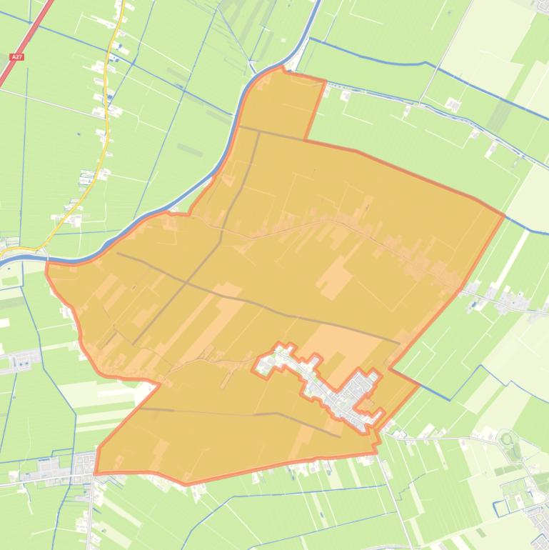 Kaart van de wijk Leerbroek buitengebied.