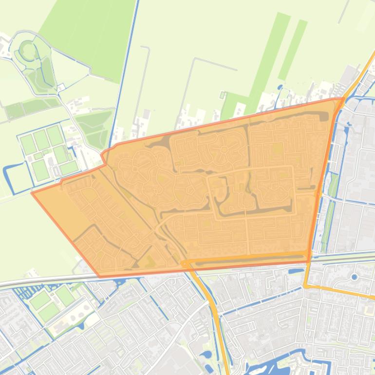 Kaart van de wijk Leerdam-Noord.