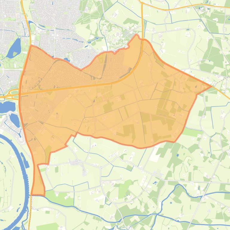 Kaart van de wijk Leesten.