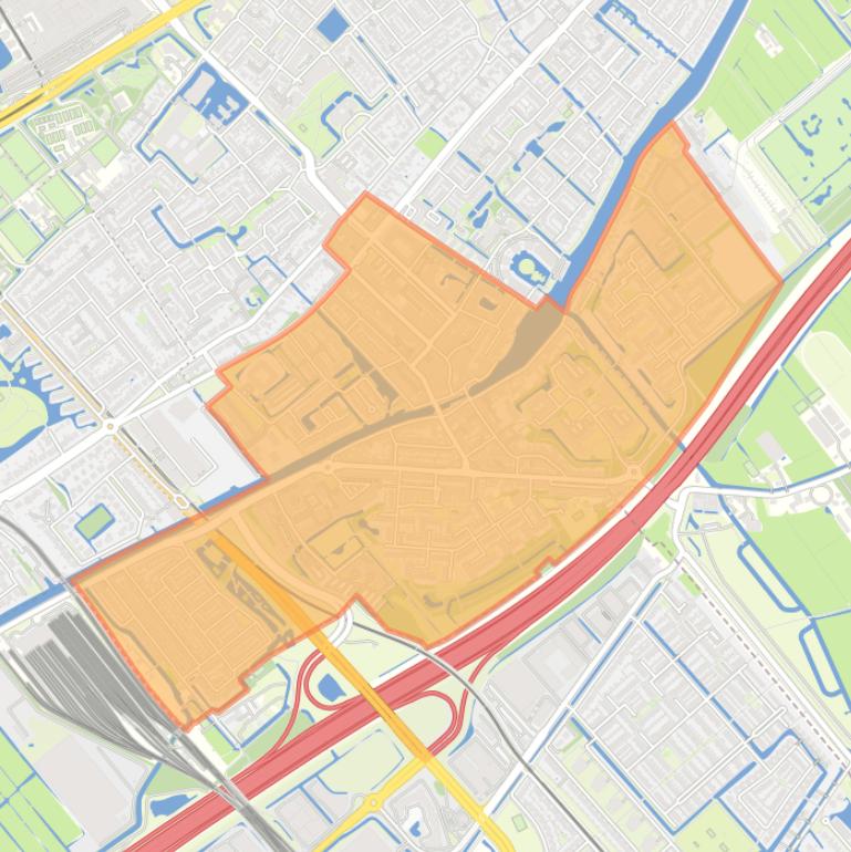 Kaart van de wijk Leidschendam - Zuid en omgeving.