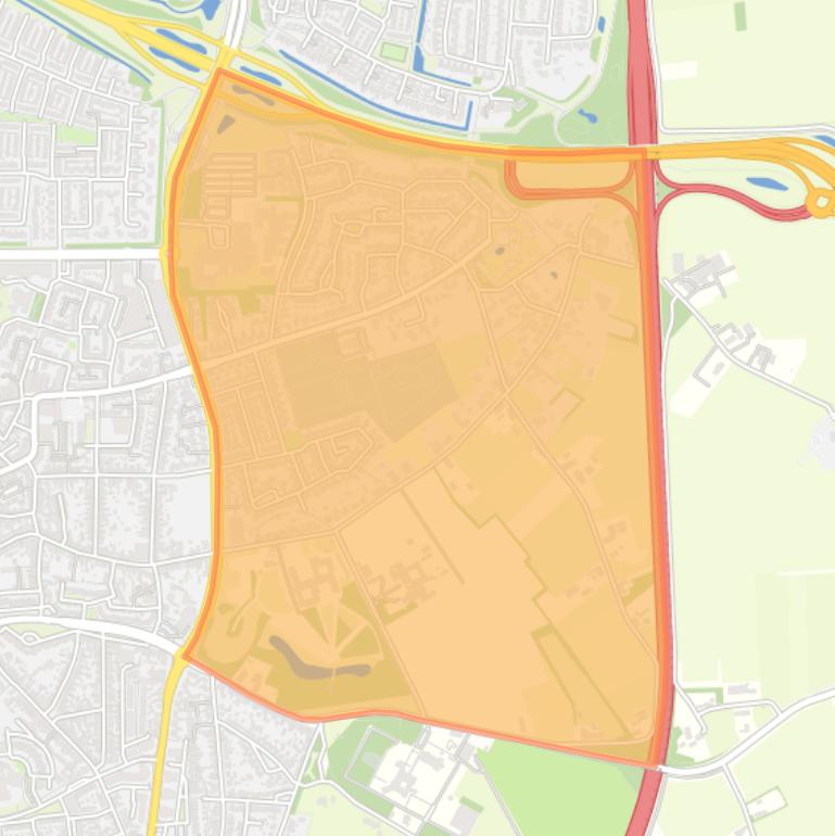 Kaart van de wijk Leijsenakkers.