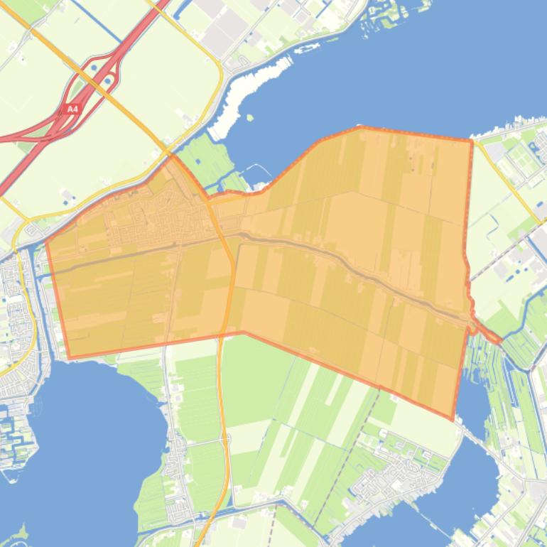 Kaart van de wijk Leimuiden.