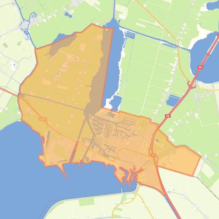 Kaart van de wijk Lemmer.