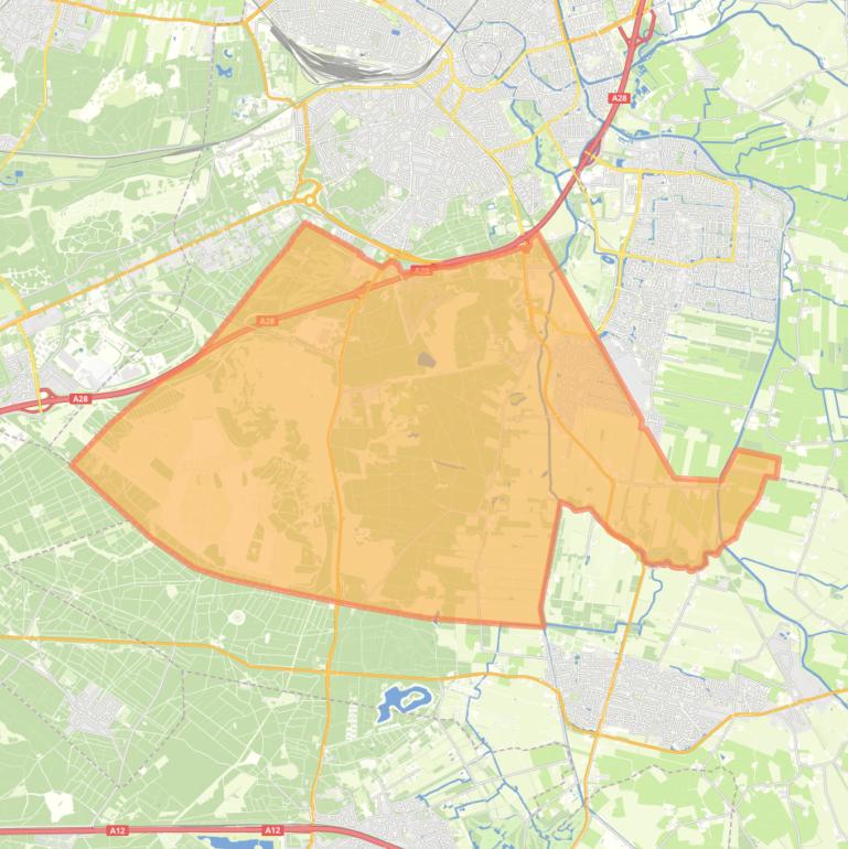 Kaart van de wijk Leusden-Zuid.