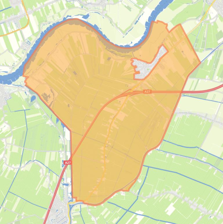 Kaart van de wijk Lexmond buitengebied.