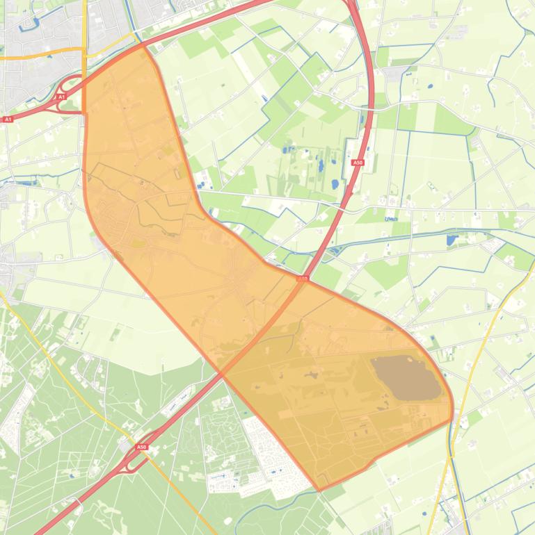 Kaart van de wijk Lieren en omgeving.