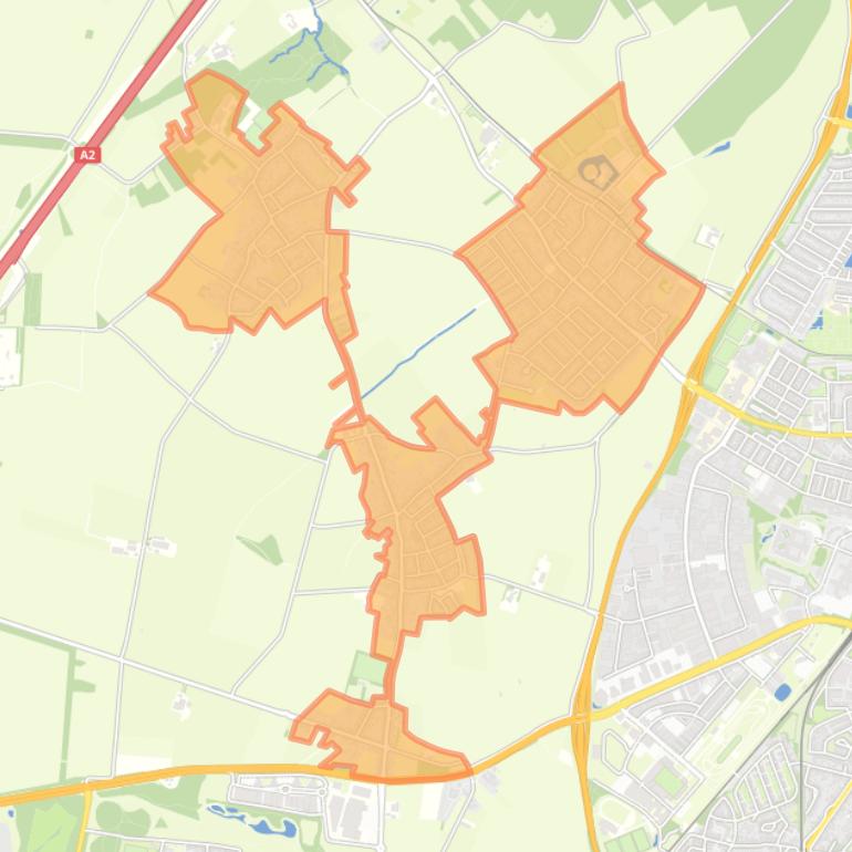 Kaart van de wijk Limbricht Einighausen en Guttecoven.