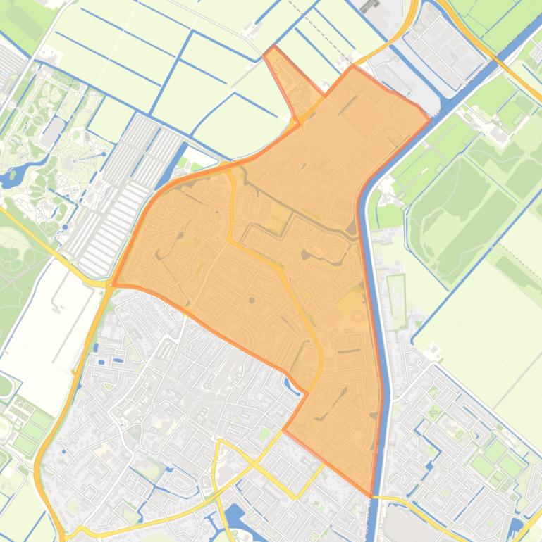Kaart van de wijk Lisse Noord.