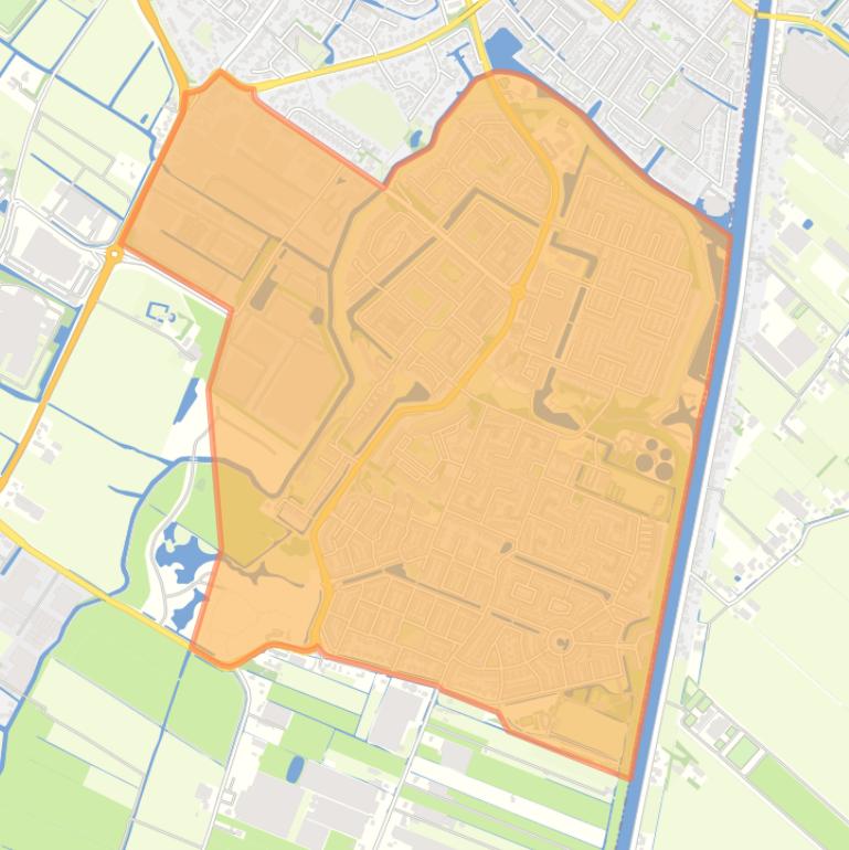 Kaart van de wijk Lisse Zuid.