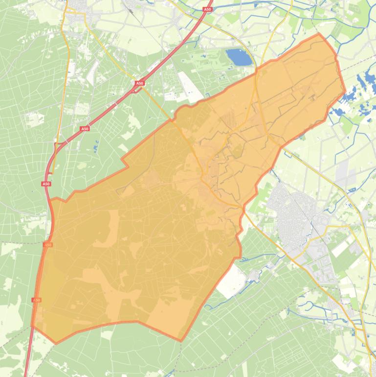 Kaart van de wijk Loenen en omgeving.