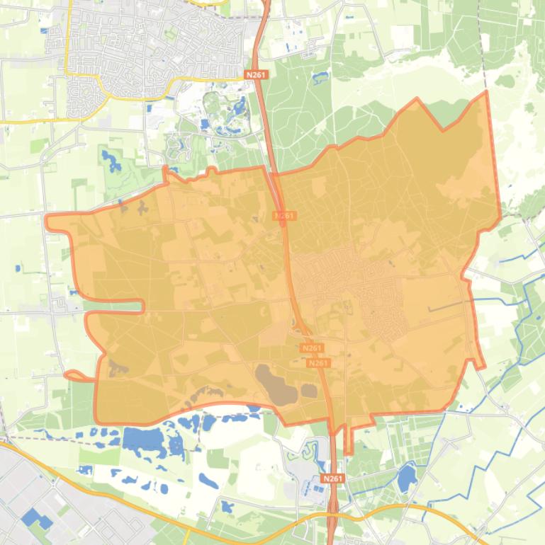 Kaart van de wijk Loon op Zand.