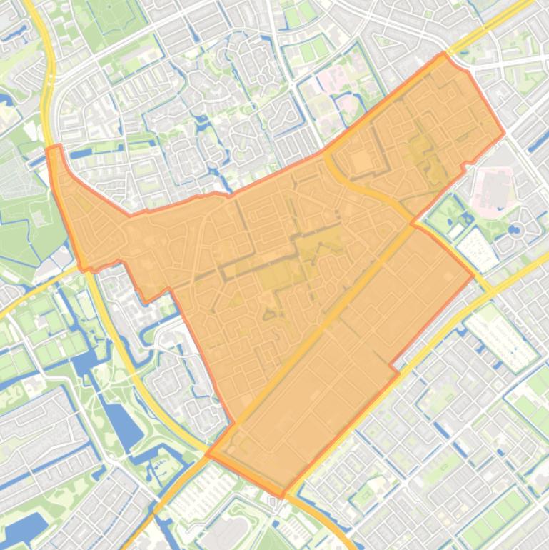 Kaart van de wijk Loosduinen.