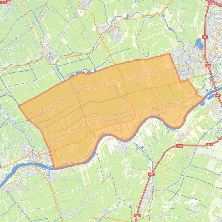 Kaart van de wijk Lopik Benschop en Polsbroek.