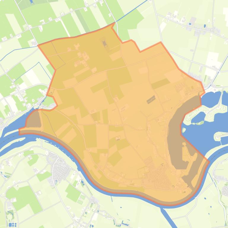 Kaart van de wijk Maasbommel.