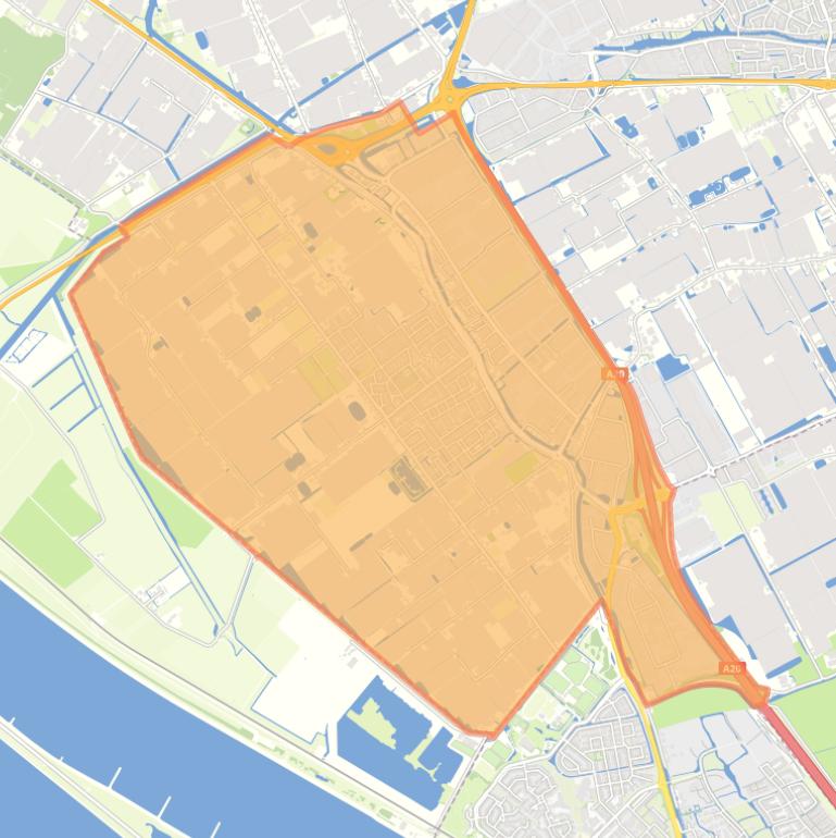 Kaart van de wijk Maasdijk.