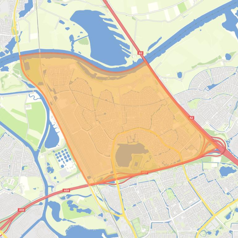 Kaart van de wijk Maaspoort.