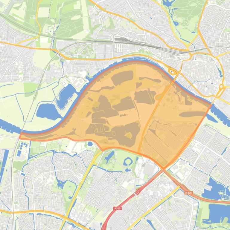 Kaart van de wijk Malburgen-West.