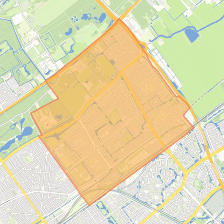 Kaart van de wijk Mariahoeve en Marlot.