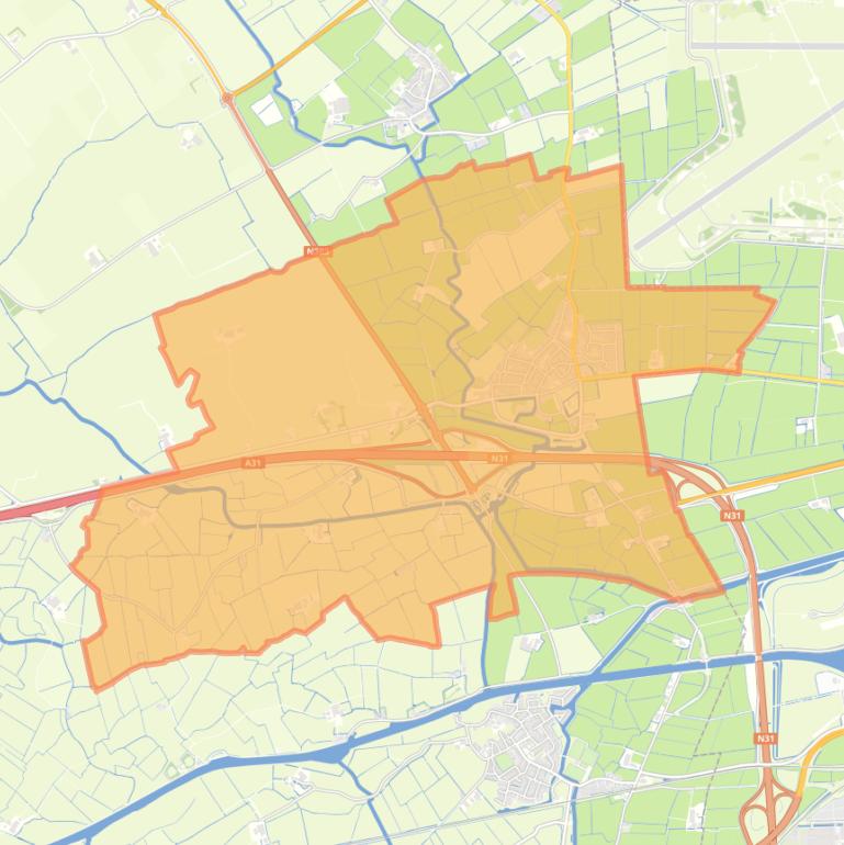 Kaart van de wijk Marsum.