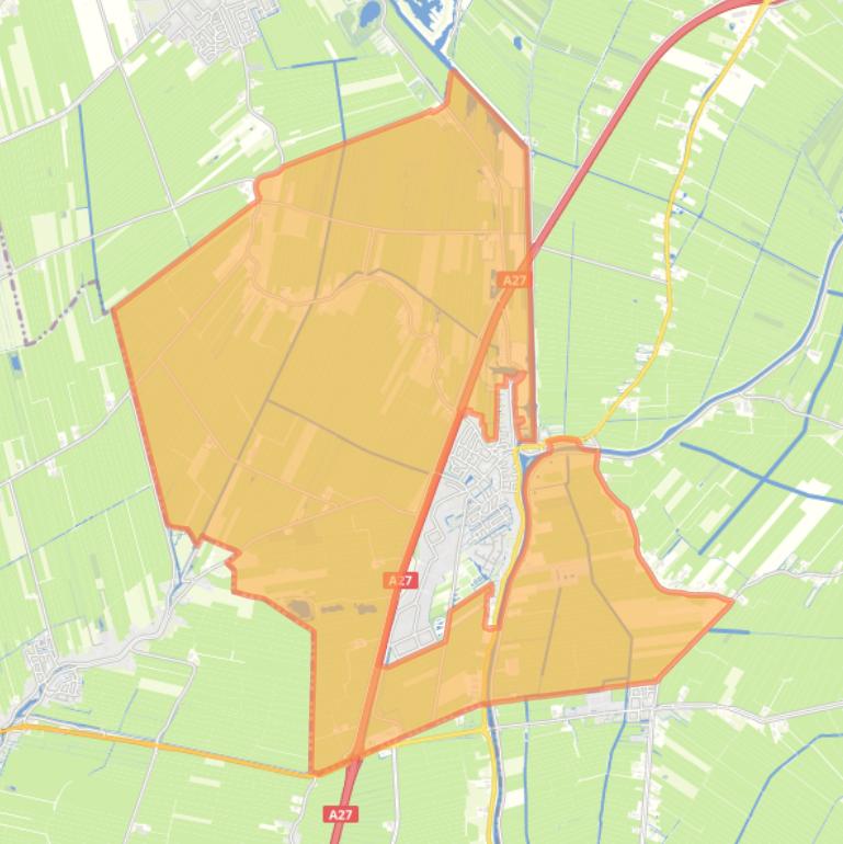 Kaart van de wijk Meerkerk buitengebied.