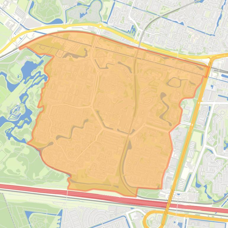 Kaart van de wijk Meerzicht.