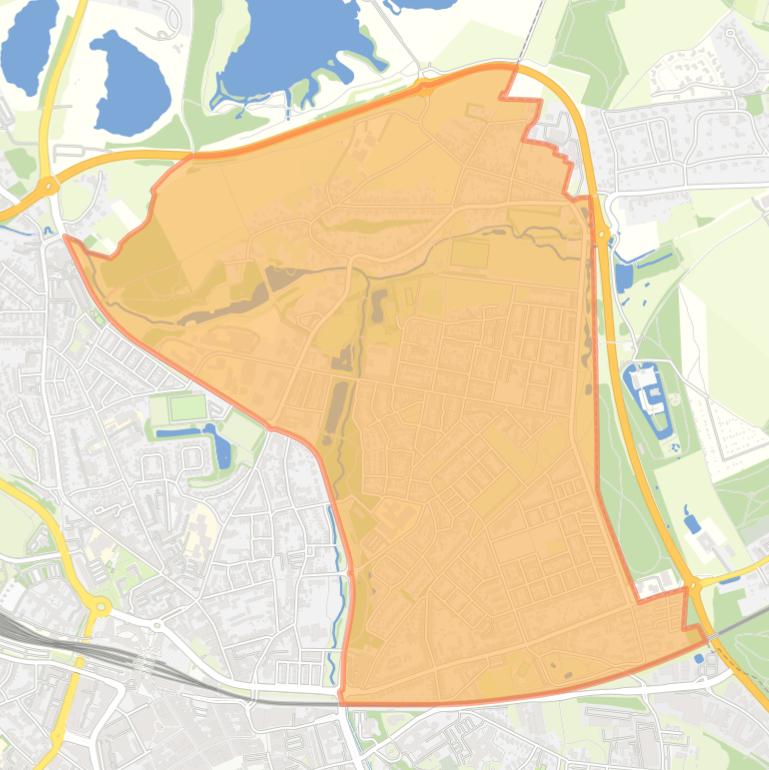 Kaart van de wijk Meezenbroek-Schaesbergerveld.