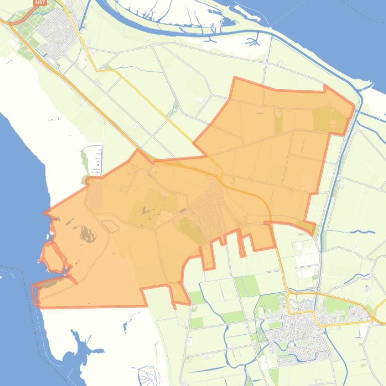 Kaart van de wijk Melissant.