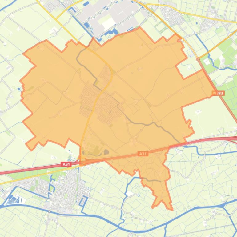 Kaart van de wijk Menaam.