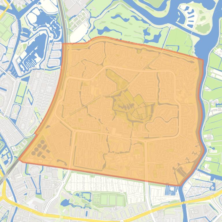 Kaart van de wijk Merenwijkdistrict.