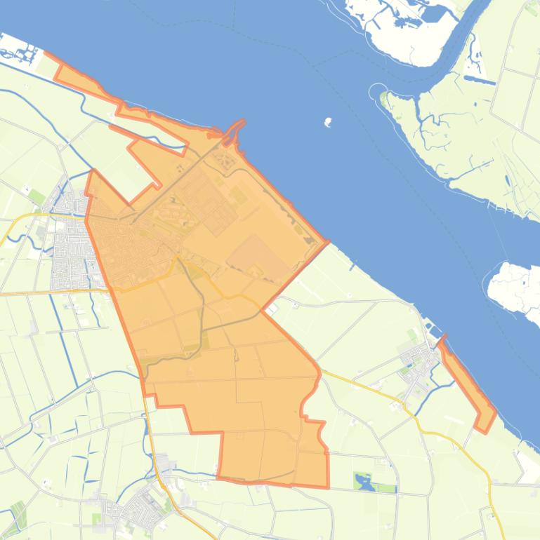 Kaart van de wijk Middelharnis.