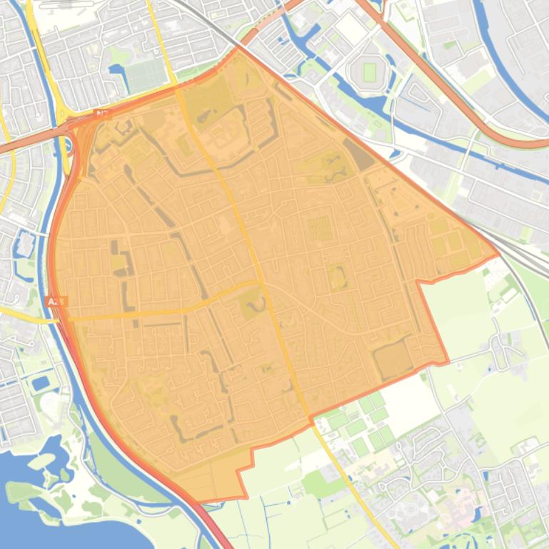 Kaart van de wijk Midden-Zuid.