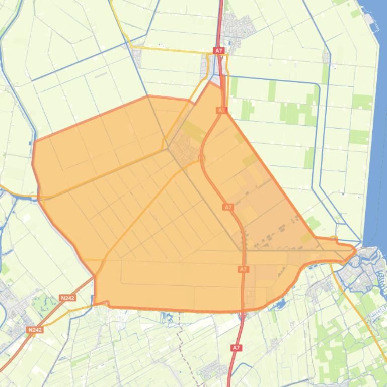 Kaart van de wijk Middenmeer.