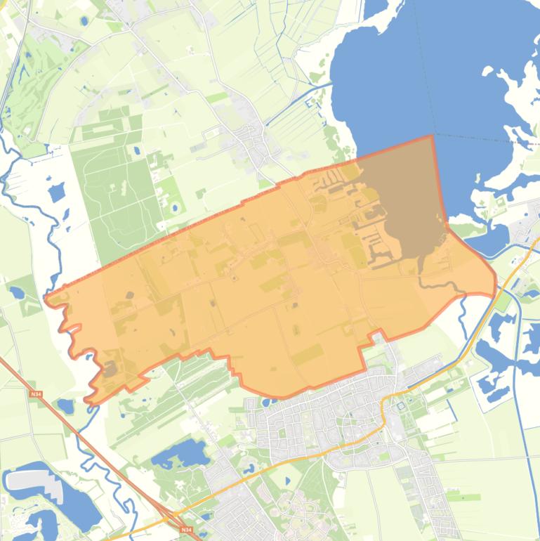 Kaart van de wijk Midlaren.