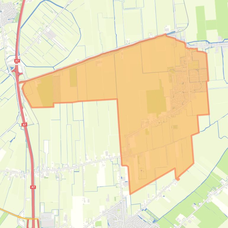 Kaart van de wijk Midwoud.