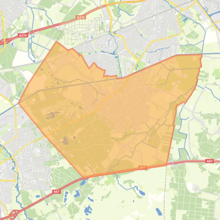 Kaart van de wijk Mierlo.