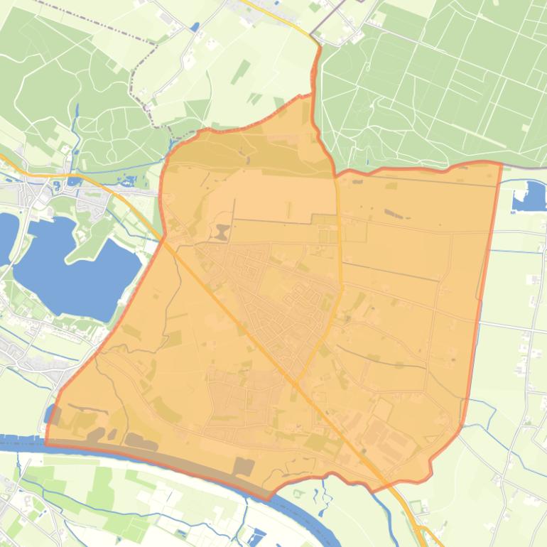 Kaart van de wijk Milsbeek.