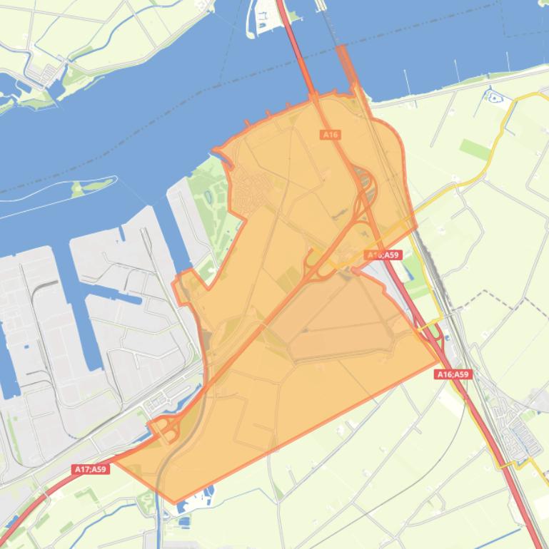 Kaart van de wijk Moerdijk.