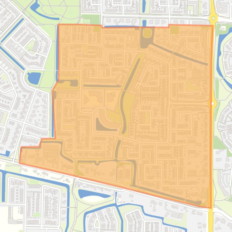 Kaart van de wijk Molenvliet.