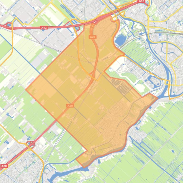 Kaart van de wijk Moordrecht.