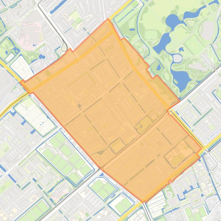 Kaart van de wijk Morgenstond.