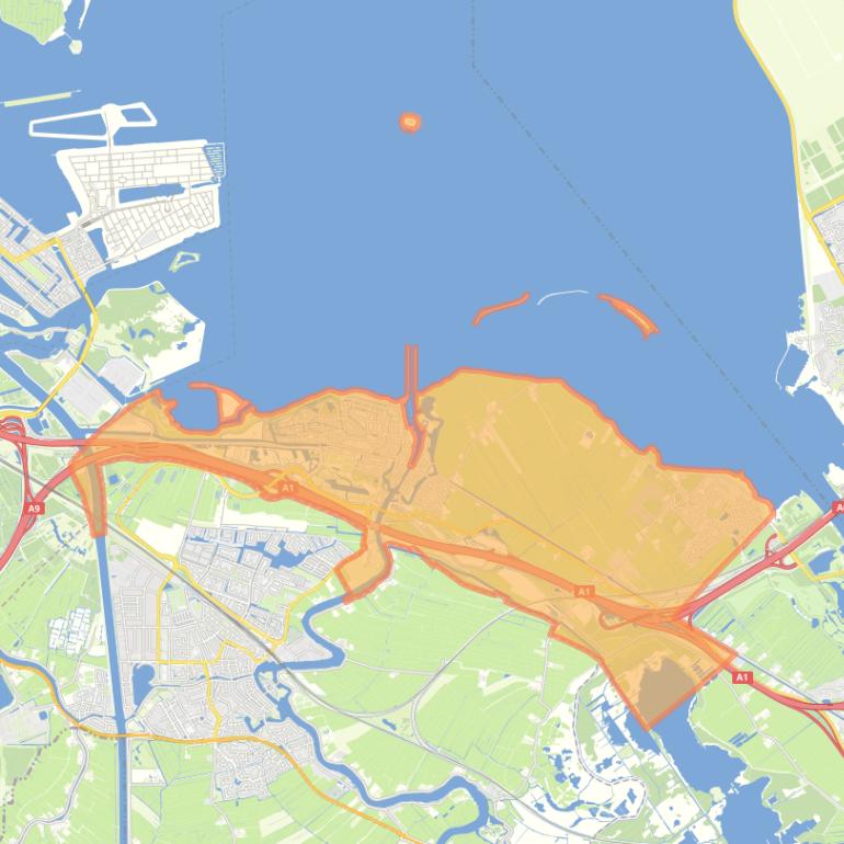 Kaart van de wijk Muiden.