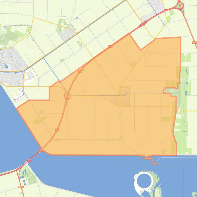 Kaart van de wijk Nagele.