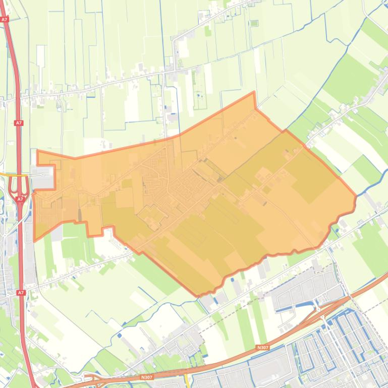 Kaart van de wijk Nibbixwoud.