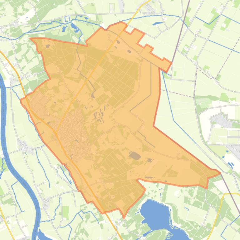 Kaart van de wijk Nieuw-Bergen.