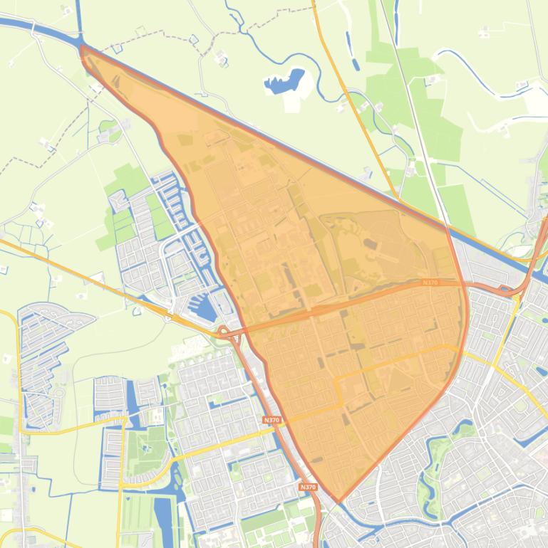 Kaart van de wijk Nieuw-Noord.