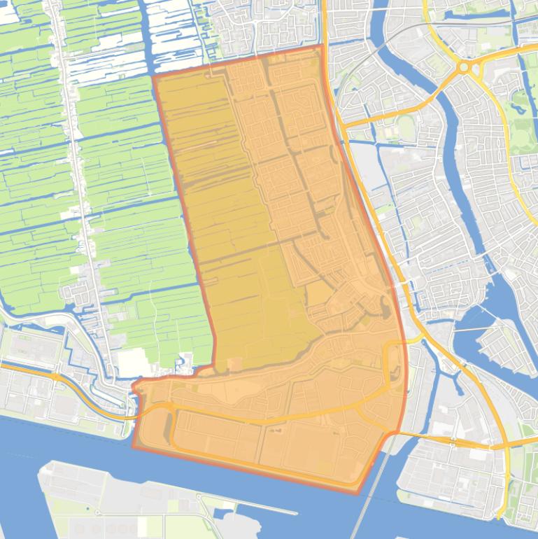 Kaart van de wijk Nieuw West.