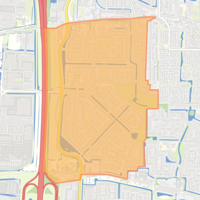 Kaart van de wijk Nieuweland.